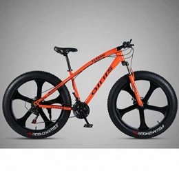 LJLYL Fahrräder LJLYL Mountainbike-Fahrrad, 26 × 4, 0 Zoll Fat Tire MTB-Bike, Herren-Hardtail-Mountainbike für Damen, stoßdämpfende Vordergabel und Doppelscheibenbremse, Orange, 24 Speed