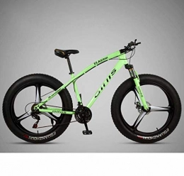 LJLYL Fahrräder LJLYL Mountainbike Fahrrad für Erwachsene, 26 × 4, 0 Zoll Fat Tire MTB Bike, Hardtail-Rahmen aus kohlenstoffhaltigem Stahl, stoßdämpfende Vorderradgabel und Doppelscheibenbremse, Grün, 27 Speed