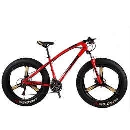 LLF Fat Tire Mountainbike LLF Fahrrad, Jugend / Erwachsener Mountainbike, Leichter Hoher Kohlenstoffstahlrahmen, 7-30 Geschwindigkeiten, 26 Zoll Räder, Mehrere Farben(Size:27 Speed, Color:rot)