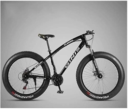 Lyyy Fat Tire Mountainbike Lyyy 26 Zoll Gebirgsfahrrad, High-Carbon Stahlrahmen Fat Tire Mountain Trail Bike, Männer Frauen Hardtail Mountainbike mit Doppelscheibenbremse YCHAOYUE (Color : Black, Size : 24 Speed Spoke)