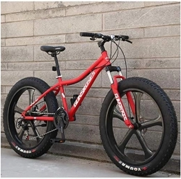 Lyyy Fat Tire Mountainbike Lyyy 26-Zoll-Mountainbikes, High-Carbon Stahl Hardtail Mountainbike, Fat Tire All Terrain Mountain Bike, Frauen-Männer Anti-Rutsch-Bikes YCHAOYUE (Color : Red, Size : 27 Speed 5 Spoke)
