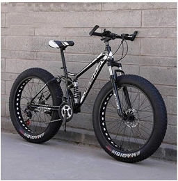 Lyyy Fat Tire Mountainbike Lyyy Erwachsene Mountain Bikes, Fat Tire Doppelscheibenbremse Hardtail Mountainbike, Big Wheels Fahrrad, High-Carbon Stahlrahmen YCHAOYUE (Color : New Black, Size : 24 Inch 24 Speed)