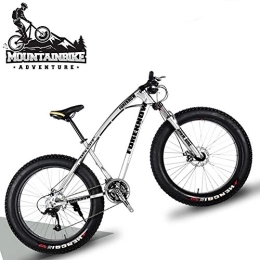 NENGGE Fat Tire Mountainbike NENGGE 20 Zoll Mountainbike Fette Reifen Fahrräder für Damen, Mädchen Hardtail MTB mit Gabelfederung & Scheibenbremsen, Rahmen aus Kohlenstoffstahl, Silber, 27 Speed