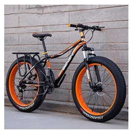 NENGGE Fahrräder NENGGE Erwachsenen Mountainbike, Jugend Damen Hardtail MTB, Rahmen aus Kohlenstoffstahl, Großer Reifen Fahrrad mit Scheibenbremsen, Orange a, 26 Inch 27 Speed