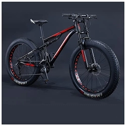 YWARX Fat Tire Mountainbike NENGGE Mountainbike MTB, 24 Zoll Fette Reifen Fahrrad, Fahrrad mit Scheibenbremsen, Rahmen aus Kohlenstoffstahl, Erwachsenen MTB Fahrrad für Herren und Damen, Schwarz, 21 Speed