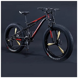 NENGGE Fat Tire Mountainbike NENGGE Mountainbike MTB, 26 Zoll Fette Reifen Fahrrad, Fahrrad mit Scheibenbremsen, Rahmen aus Kohlenstoffstahl, Erwachsenen MTB Fahrrad für Herren und Damen, 21 Speed, Black 3 Spoke