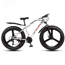Qinmo Fat Tire Mountainbike Qinmo 26-Zoll-Fat Tire Fahrrad Mountainbike for Erwachsene, MTB Fahrrad, High Carbon Stahlrahmen Federgabel, Doppelscheibenbremse, E, 21-27 Geschwindigkeit (Color : D, Size : 21 Speed)
