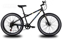 QZ Fat Tire Mountainbike QZ 26 Zoll-Rder Mountainbike for Erwachsene, Fat Tire Hardtail Bike Fahrrad, High-Carbon Stahlrahmen, Doppelscheibenbremse (Color : Black, Size : 24 Speed)