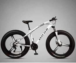 QZ Fat Tire Mountainbike QZ Fahrrad Mountainbike for Erwachsene, 26 4, 0 Zoll Fat Tire Bike MTB, Hardtail High-Carbon Stahlrahmen, stodmpfender Gabel- und Doppelscheibenbremse (Color : White, Size : 21 Speed)