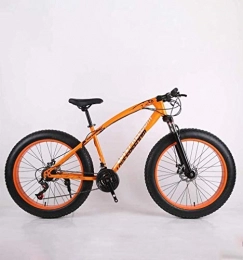 QZ Fat Tire Mountainbike QZ Fat Tire Adult Mountainbike, High-Carbon Stahlrahmen-Kreuzer-Fahrrder, Strand Snowmobile Fahrrad, Doppelscheibenbremse 26 Zoll-Rder (Color : Orange, Size : 24 Speed)