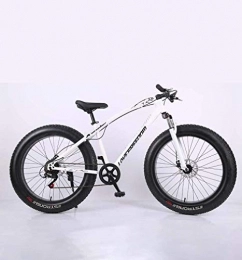 QZ Fat Tire Mountainbike QZ Fat Tire Adult Mountainbike, High-Carbon Stahlrahmen-Kreuzer-Fahrrder, Strand Snowmobile Fahrrad, Doppelscheibenbremse 26 Zoll-Rder (Color : White, Size : 27 Speed)