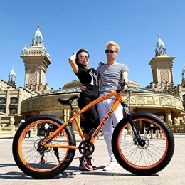 QZ Fahrräder QZ Fat Tire Hardtail Mountainbike, hochfesten Stahlrahmen Doppelscheibenbremse Fahrrad for Erwachsene (Color : E, Size : 24 inch / 27 Speed)