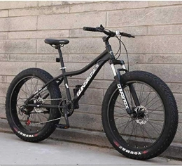QZ Fat Tire Mountainbike QZ Mountain Bikes, 26inch Fat Tire Hardtail Snowmobile, Doppelaufhebung Rahmen und Federgabel All Terrain Mnner Gebirgsfahrrad Erwachsener 6-11 (Color : Black 1, Size : 21Speed)