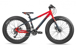 s'cool Fat Tire Mountainbike S'COOL Kinder XTfat 24-18 Jugendfahrrad, Neon Red / Black Matt, 24 Zoll