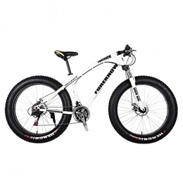 TYSYA Fahrräder Schneefahrräder, 26 Zoll (66 cm), Geländefahrrad, Mountainbike, Fat Tire 27 Gänge, doppelte Scheibenbremse, Sandy City Bike, Weiß