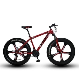 TAURU 66 cm (26 Zoll) Mountainbike 21 Gang Rennrad Schneefahrrad für Herren Damen - Dual Scheibenbremse / Karbonstahl Fahrzeug Hartrahmen (Rot 2)