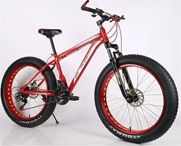 TAURU Fat Tire Mountainbike TAURU Mountainbike, 66 cm (26 Zoll) für Damen und Herren mit Aluminiumrahmen, variable Geschwindigkeit, doppelte Scheibenbremse / harter Rahmen (rot)