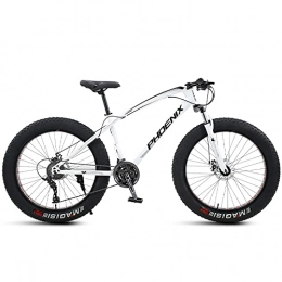 WBDZ Fat Tire Mountainbike Ultraleichtes 4, 0-Zoll-Mountainbike mit dicken Rädern, Fat Tire Mountain Trail-Fahrrad für Erwachsene, 21 / 24 / 27 / 30-Gang-Fahrrad, Rahmen aus Kohlenstoffstahl, vollgefedertes Fahrrad mit Doppelscheiben