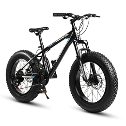 CARPAT SPORT Fahrräder Velors 20 Zoll Fatbike Mountainbike | Shimano 21 Gang-Schaltung, 4.0 fette Reifen Fahrrad, Doppelscheibenbremsen, Fahrrad geeignet für Mädchen Jungen-Black