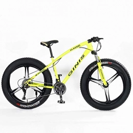 Wghz Fahrräder Wghz Teens Mountainbikes, 21-Gang 24-Zoll-Fat-Tire-Fahrrad, Hardtail-Mountainbike mit hohem Kohlenstoffrahmen und Doppelscheibenbremse, gelb, 5 Speichen