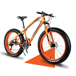 Wind Greeting Fahrräder Wind Greeting 24 Zoll Mountainbike, 24 Gang-Schaltung Erwachsene Fette Reifen Fahrrad, Schnee Fahrrad, Rahmen aus Kohlenstoffstahl, Vollfederung Scheibenbremsen Hardtail Bike (Orange)