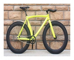 Without logo Fahrräder without logo AFTWLKJ Fahrrad Fixed Gear Bike Fat Fahrrad-Aluminiumlegierung mit Auffällige Multi-Farbe Erwachsene männliche und weibliche Studenten (Color : Yellow, Size : 46cm(165cm 175cm))