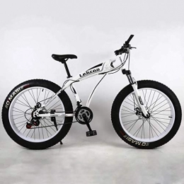 WJSW Fahrräder WJSW Fat Tire Adult Mountainbike, Rahmenräder aus Kohlenstoffstahl, Beach Snowmobile Herrenfahrrad, Doppelscheibenbremse 24-Zoll-Räder