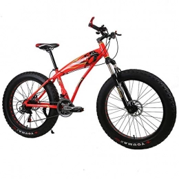 WQY 26 * 4.0 Fat Bike 21 Speed Mountainbike Stoßdämpfer Aus Aluminiumlegierung Stoßdämpfer Fahrrad Großer Reifen Snow Bike,Rot