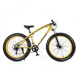 WSZGR Doppelscheibenbremse Fetter Reifen Fahrrad,MTB Für Jugendliche Erwachsene Männer Frauen,26 Zoll Mountainbike Bike Golden 26",21-Gang