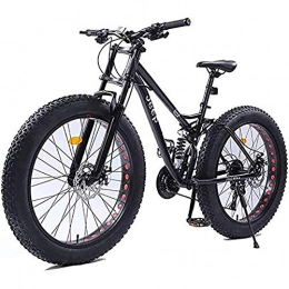 WXX Fahrräder WXX Erwachsene Mountain Bike High Carbon Stahlrahmen 26 Zoll 4.0 Fat Reifen Motorschlitten Doppelscheibenbremse Damping Querfeldeinrennen Variable Speed Fahrrad, Schwarz, 21 Speed