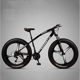 XHJZ Fahrräder XHJZ Hardtail Mountainbike, High-Carbon Stahlrahmen 4.0 Fat Tire Mountain Trail Bike, Männer Frauen Gebirgsfahrrad mit Doppelscheibenbremse, Schwarz, 21 Speed