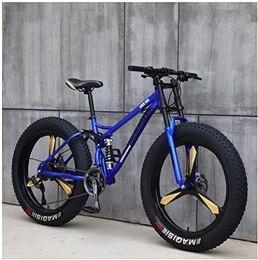 XHJZ Fahrräder XHJZ Mountain Bikes, 26 Zoll 4.0 Fat Tire Hardtail Mountainbike, Doppelaufhebung-Rahmen und Federgabel All Terrain Mountain Bike, Blau, 27 Speed