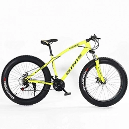 Xiaoyue Fahrräder Xiaoyue Teens Mountain Bikes, 21-Gang 24 Zoll Fat Tire Fahrrad, High-Carbon Stahlrahmen Hardtail Mountainbike mit Doppelscheibenbremse, Gelb, Spoke lalay (Color : Yellow, Size : Spoke)