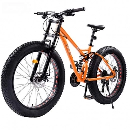 YUANP Fahrräder YUANP 26-Zoll-Mountainbikes Doppelscheibenbrems-Fat-Tire-Mountainbike Hardtail-Mountainbike Verstellbares Sitzrad, Orange-26inch24speed
