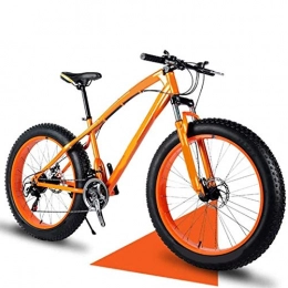 Yunyisujiao Fat Tire Mountainbike Yunyisujiao 24-Zoll-Mountainbikes, Doppelscheiben-Bremsfahrrad, High-Carbon-Stahlrahmen-Fat-Tire-Mountainbike, Anti-Rutsch-Fahrräder (Color : Orange)