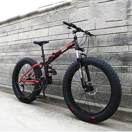 YXYLD Fahrräder YXYLD Fat Tire Mountainbike, 26-Zoll-Schneemobil für Männer und Frauen, zusammenklappbare Mountainbikes mit Doppelstoßdämpfern und Doppelscheibenbremsen, aus Kohlenstoffstahl