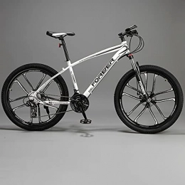 Pateacd Fahrräder 21-Gang-Aluminium-Mountainbike, Hardtail-Mountainbike Mit Doppelscheibenbremse, Rennrad, Bike Strong Premium MTB - Mädchen-, Damen- Und Herrenrad 26", White Black