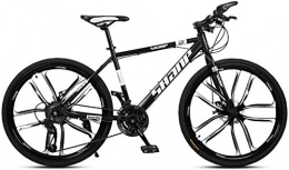 Llpeng Mountainbike 24 / 27 / 30inch, Integrierte Zehn-Schneidrad Erwachsener Fahrrad Mountainbike, vorne und hinten Doppelscheibenbremsen, männlich und weiblich Variable Speed ​​Fahrräder ( Color : Black , Size : 24 )