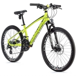 Leaderfox Fahrräder 24 Zoll Alu Mountainbike Leader Fox Capitan Boy MTB 8 Gang Disc Neon Gelb