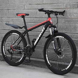 24 Zoll Jungen Hardtail Mountainbike,21-Geschwindigkeit Getriebefahrrad Mit Zweischeibenbremsen & Gabelaufhängung,Schwarz Und Rot Fett-Reifen-Fahrrad Sport Bike