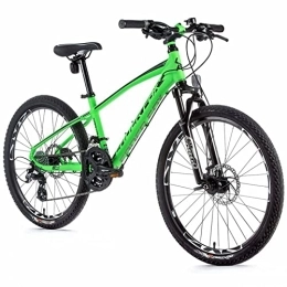 Leaderfox Fahrräder 24 Zoll Mountainbike Leader Fox Capitan Boy 21Gang MTB Scheibenbremsen Neon grün