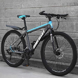 MEVIDA Fahrräder 24 Zoll Männer's Hardtail Mountainbike, 21-Geschwindigkeit Getriebefahrrad Mit Zweischeibenbremsen & Gabelaufhängung Fett-Reifen-Fahrrad Sport Bike-Blau 24 Inch