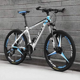 WJSW Mountainbike 26 Zoll Herren Mountainbike, Zweifachfederung Zweischeibenbremsen City Rennrad (Farbe: Weiß Blau, Größe: 24 Gang)
