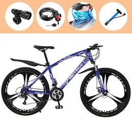 ZLMI Fahrräder 26 Zoll Mountainbike, Geeignet Ab 155 cm, Scheibenbremse, 27 Gang-Schaltung, Vollfederung, Jungen-Fahrrad & Herren-Fahrrad, Blau