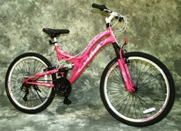 generisch Fahrräder 26 Zoll Scarlet MTB Vollgefedert mit 21-Gang Shimano Kettenschaltung Neu 2640 Pink