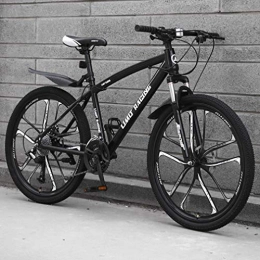 WJSW Mountainbike Adult Mountainbike, Strandfahrrad mit hohem Kohlenstoffstahlrahmen, Doppelscheibenbremse Offroad-Snowbikes, 24-Zoll-Zehnmesser Mium Alloy Integrated Wheels