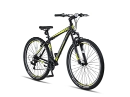 Generic Fahrräder ALTEC 4 Motion Mountainbike für Männer, 29 Zoll Räder, 50 cm Alimuniumrahmen, Gabelfederung, Shimano 21 Speed, V-Brakes, Doppelwandige Alufelgen MTB (Schwarz / Gelb)