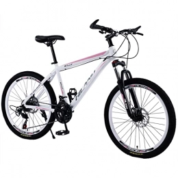 AZXV Mountainbike AZXV Mountainbike hoch-kohlenstoffstahl Erwachsene MTB Fahrrad, volles fusionsgabel mechanische doppelscheibenbremse, 21-Fach-, 26-Zoll-Räder, Variable Speed-Fahrräder fü White Powder