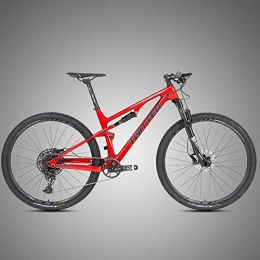 Fslt Fahrräder BicycleCarbon Fiber Soft Tail Mountainbike Double Shock Absorber All-Terrain-Fahrrad Adult Racing Carbon-Bike Rennrad Carbon-SX-12_Speed_Red_29_Inches_x17.5-In