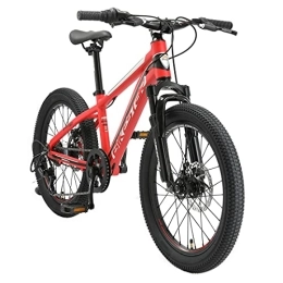 BIKESTAR Mountainbike BIKESTAR Kinder Fahrrad Aluminium Mountainbike 7 Gang Shimano, Scheibenbremse ab 6 Jahre | 20 Zoll Kinderrad MTB | Rot